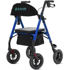 ELENKER All-Terrain Rollator Walker w/ Non-Pneumatic Tire 10