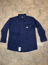 New Carhartt FR Flame Resistant Navy Blue Shirt  CAT2 NFPA picture