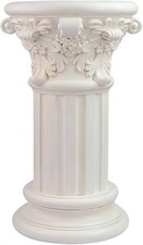 White Roman Column Pedestal Stand - Decorative Pillar Pedestal for Plant Display picture