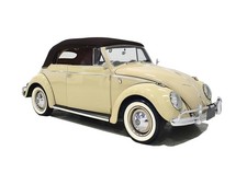 Fits 1973-1979 Volkswagen Beetle Convertible Top Black Canvas w/ Plastic picture