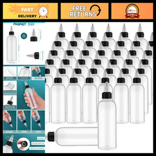 200 Pcs 2 oz Plastic Squeeze Bottles with Twist Cap - White, Ideal for Crafts & picture