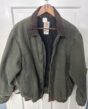 Vintage Carhartt J14 MOS Santa Fe Jacket Large Moss Green Quilt Lined Workwear picture