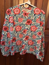 ⁠Boden Women’s US 8 Marina Floral 100% Cotton Button Front Blouse EUC picture