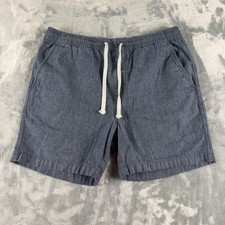 J.Crew Mens Blue Chambray Dock Shorts Elastic Waist Drawstring H7407 Medium picture