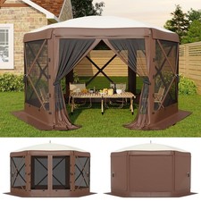 13x13 Ft Pop-Up Screen Gazebo Canopy Tent Quick Setup Sun Shelter Canopy 6 Sided picture