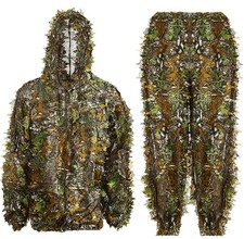 3D Ghillie Suit Leafy Camo Hunting Outfit with Hood - Sniper Camouflage Gear picture