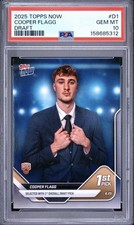2025-26 Topps Now Draft Cooper Flagg #D1 RC Rookie PSA 10 GEM MT (QTY) picture