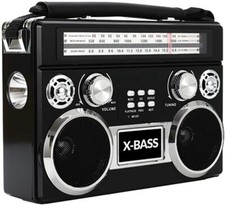 Black Supersonic SC-1097BT Retro AM/FM/SW 3-Band Radio +Bluetooth+Flash Light picture