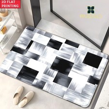 2D Flat, 2D Flat Diatom Mud Mat, Black White Checker Door Mats, Non-Slip Bathr picture