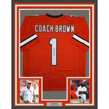 Framed Autographed/Signed Fran Brown 35x39 Syracuse Orange Jersey JSA COA picture