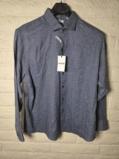 NWT Murano Collezione Mens XXL Dress Shirt Grey Blue Herringbone Italian Fabric picture