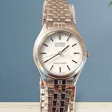 Citizen Eco-Drive E030-L20654 Women's Solar Watch White Dial Silver 25mm picture