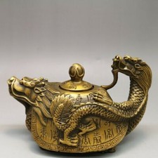13CM Vintage Antique Wine Pot Decoration Tea Pot Bronze Ware Decoration picture