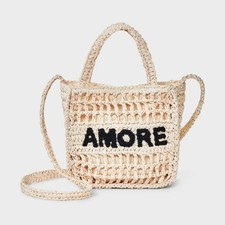 Top Handle Crochet Tote Handbag - Universal Thread™ Off-White picture