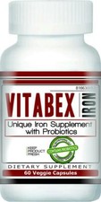 Vitabex Iron | Iron Supplement | Probiotics | 60 Veggie Capsules |  picture