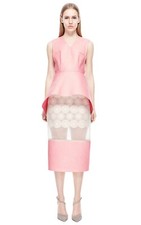 NWOT MODA OPERANDI Ruban Pink Quilted Silk Peplum Top (Size S) picture