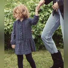 RARE Doen kids Bleu cottage dress in plaid NWT size12 picture