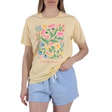 State of Mine Women's 2-Piece T-Shirt and Short Set Size XL Yellow picture