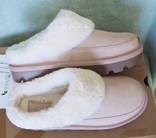 NIB Koolaburra By Ugg Tizzey Dusty Pink Leather Suede Fur Clogs Slippers S 7M picture