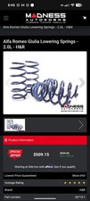 H&R 28715‑1 Sport Lowering Springs for 2017-23 Alfa Romeo Giulia AWD/2WD picture