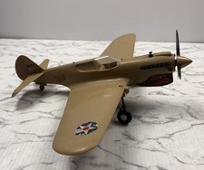 Vintage Cox Thimble Drome P-40 Warhawk Model Airplane Tan W/ Motor Rare✈️ picture