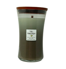 WoodWick Trilogy Ocean Breeze Jar Candle  Vanilla Sea Salt Palm Leaf *SKU6-3* picture