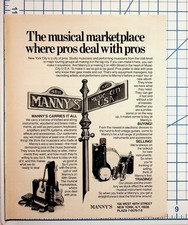 Manny's Music 48th Street NYC Vintage Magazine Ad Ephemera Music City USA picture