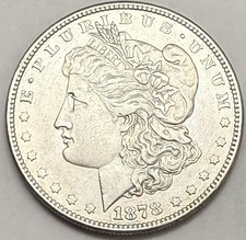 1878 8TF Morgan Silver Dollar AU Details picture