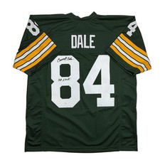 Autographed/Signed Carroll Dale Green Bay Green Football Jersey JSA COA picture