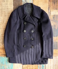 Authentic 1940s WWII Military Issue Navy Pea Coat Mens Naval Clothing Factory picture
