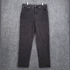 Madewell Classic Straight Jeans Womens 30T 30 Tall Black Denim Stretch 5 Pocket picture