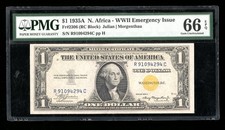 DBR 1935-A $1 North Africa Silver Fr. 2306 RC Block PMG 66 EPQ Serial R91094294C picture