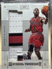 Derrick Rose 12/25 Game Used Patch 2012 13 National Treasure picture