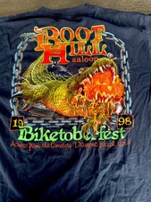 Vtg 1998 Boot Hill Saloon Shirt Mens L Biker Biketoberfest Daytona Beach 90s picture