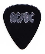 AC/DC Malcolm Young Black/Silver Foil Single-Sided Guitar Pick - 1990s picture