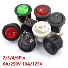 20mm 6A/250V 10A/125V ON/OFF Push Button Power Round Rocker Switch 2/3/4/6Pin picture