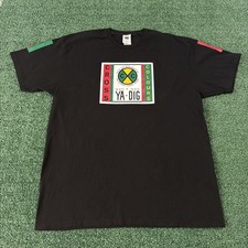 Cross Colours Shirt Mens 2XL Ya Dig Stripes Patch Stranger Things Vintage Style picture