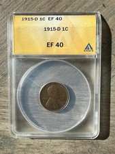 1915-D Lincoln Wheat US Small Cent ANACS EF40/XF40 Choice Key Date US Penny 1c picture