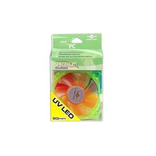 Vantec 80mm x 25mm Spectrum Orange Green Quad UV LED Computer Case Cooling Fan picture
