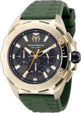 Technomarine Seven Seas Men's 44mm Green Dial Gold Chrono Watch TM-725022 picture