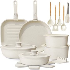 Astercook AS20222 22 Piece Ceramic Nonstick Cookware Set with Detachable Handles picture
