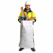 34 Pack-Reusable Contractor Bags 40 Gallon Heavy Duty White Woven Polypropylene picture