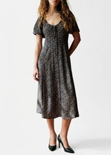 SEZANE NWOT Serina Midi Dress Blue Size 44 (U.S. 12) Floral Print Parisian Chic picture