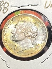 1938 D Jefferson Nickel Uncirculated Halo Toned picture