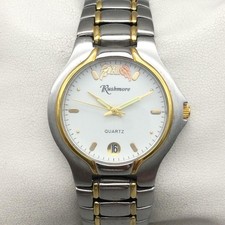 Rushmore Black Hills Gold Mens Watch 33mm Two Tone Date New Battery 7.75