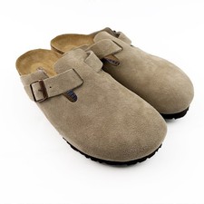 Birkenstock Boston Unisex Soft Footbed Suede Leather Clogs Multiple Taupe Sizes picture