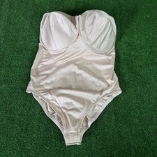 Cacique Plus Size 44DD Convertible Strapless Bodysuit Shaper Beige Underwire picture