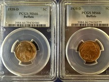 1938-D Toned MS 66 Buffalo Nickel Set Of Two Brothers🇺🇸🇺🇸🇺🇸🇺🇸⚡️⚡️⚡️ picture