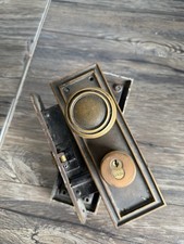 Antique P. & F. Corbin Solid Bronze Entrance Mortise Lock Set Arts picture