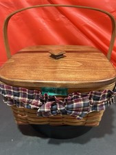 Longaberger 1993 Holiday Cheer Basket w/Liner &Wood Dividers Xtmas Collection picture